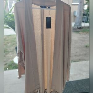 G By Giuliana tunic sweater jacket with fringe tassles